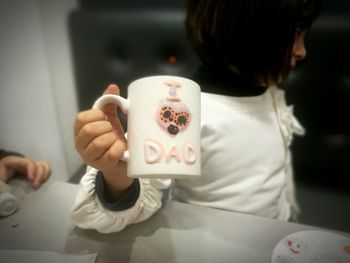 Woman drinking coffee cup