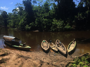 Boats in river