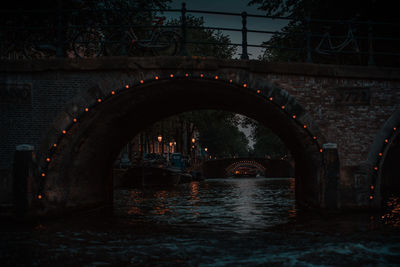 Arch bridge over river