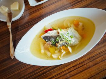 Close-up of meal served in bowl