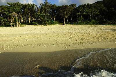 Scenic view of beach against sky