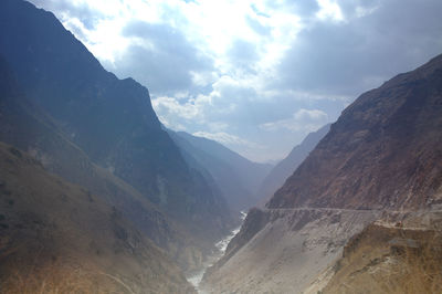 Scenic view of mountains against sky