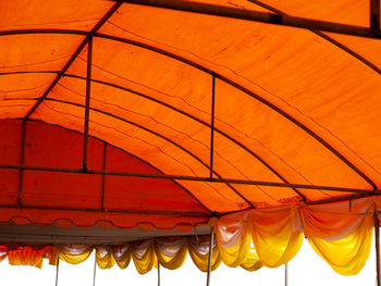 Low angle view of orange wall