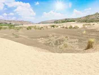 Scenic view of desert against sky