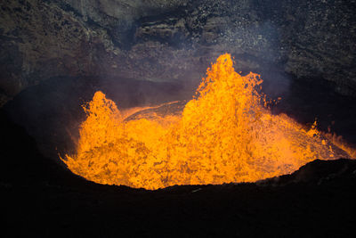 High angle view of lava