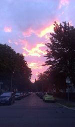 View of road at sunset