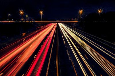 Light trails at night