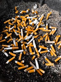 Cigarette butts on gravels