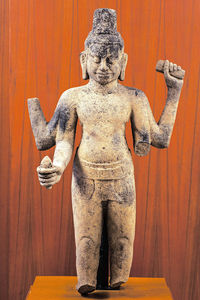 Close-up of statue on table