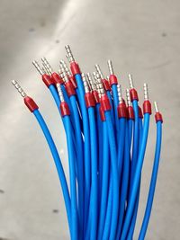 Close-up of blue cables