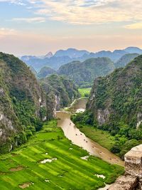 Scenic view of mountains against sky