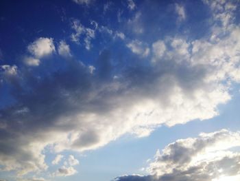 Low angle view of clouds in sky