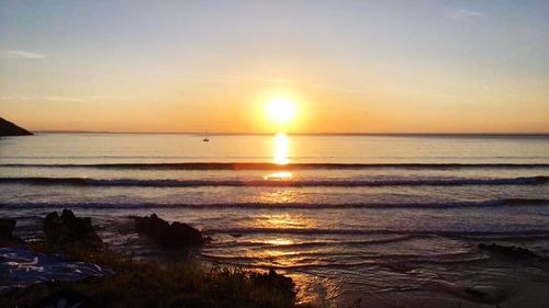 Scenic view of sea during sunset