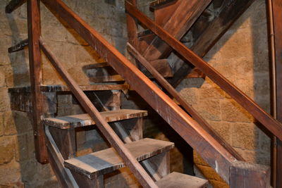 Close-up of wood stairs 