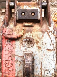 Close-up of rusty machine part