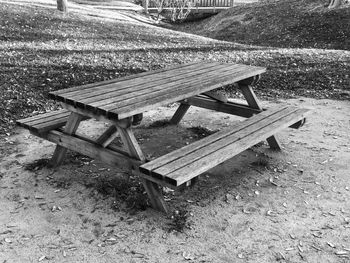 Empty bench in park