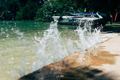 Water splashing in fountain