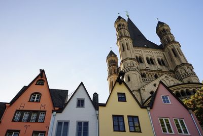 Low angle view of building against clear sky