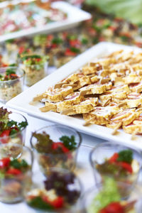 Close-up of served food in plate