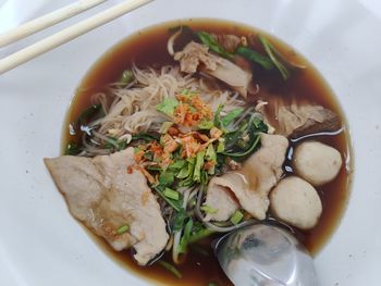 High angle view of food in bowl