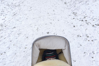 Low section of person in snow