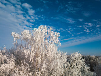 Panoramic view of snowcapped mountains against sky during sunset