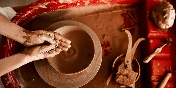 Cropped image of man working at workshop