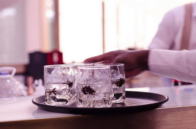 Close-up of drink in glass on table