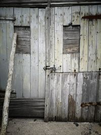 Closed door of old building