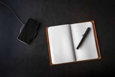 High angle view of pencil on table