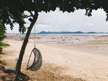 Scenic view of beach against sky
