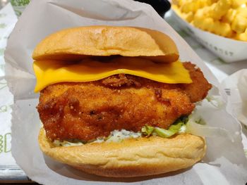 Close-up of burger