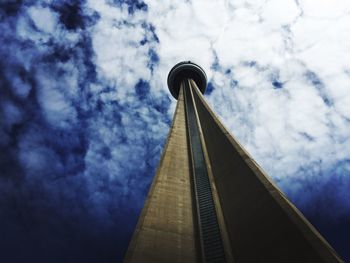 Low angle view of modern building against sky