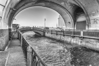 Arch bridge over river