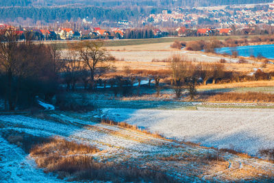 Scenic view of landscape during autumn