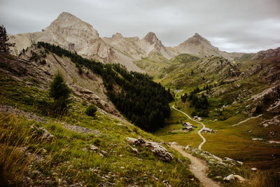 Scenic view of mountains against sky