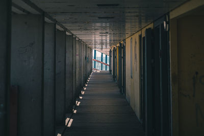 Empty corridor of abandoned building