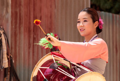 Girl in traditional clothing