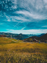 Scenic view of field against sky