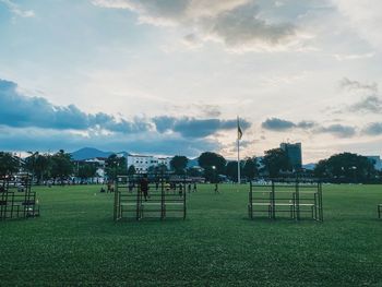 Scenic view of field against sky