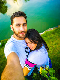 Portrait of a smiling young couple