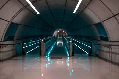 Illuminated subway station