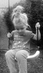 Girl playing in playground