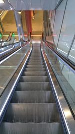 High angle view of escalator