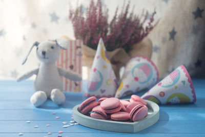 Close-up of stuffed toys on table