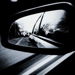 Road seen through car windshield