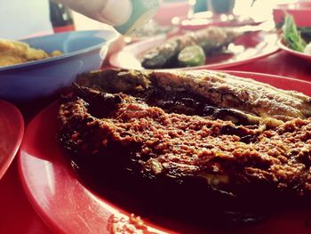 Close-up of food in plate