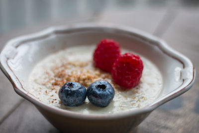 Close-up of breakfast served in bowl