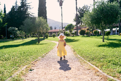 Woman walking in park