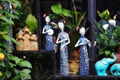 View of buddha statue against plants